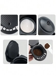 iCafilas 可再填充可重复使用咖啡胶囊适配器转换器 Crema 制作器胶囊 - 黑色 - 查看 8