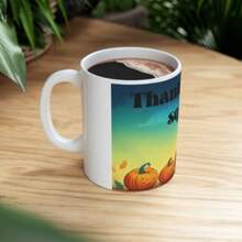 Taza cerámica de 11oz para Acción de Gracias, taza de Acción de Gracias, taza de café familiar para Acción de Gracias - 1 - Ver 5