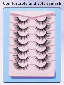 7 Cặp Mi Mắt Mèo Manga Tự Nhiên 15mm Có Một Đôi Mắt Quyến Rũ - Lông mi  mắt mèo - Xem 2