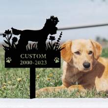 1 Piece Customizable Dog Name Memorial Plaque Stake, Metal Cemetery Signs Black, Condolence Signs, Sturdy And Durable Pet Grave Markers, Yard Decor, Garden Decor, Cemetery Decor, Pet Signs - A Loving Tribute To Your Beloved Dog!