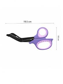 1 tijera de gasa de acero inoxidable con punta curva para supervivencia al aire libre, cortar vendajes y lona, Tijeras Médicas Afiladas 19.5cm x 9.5cm, Corte Preciso, Diseño Ergonómico, Durabilidad Garantizada - Morado - Ver 4