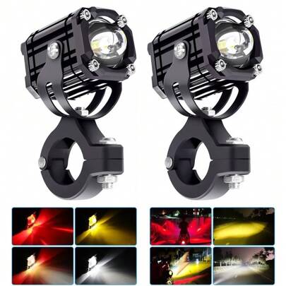 2 Piezas Faros De Lupa Luces Led Auxiliares Con Estrobo 4 Modos