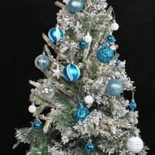 1 set de 42/44 pièces Boîte cadeau de décoration de Noël, Kit d'ornements pour sapin de Noël, Boules de Noël peintes de manière créative pour la maison, les fêtes et l'ornement de l'arbre