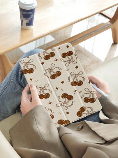 Ayotu Cherry 保护壳兼容三星 Galaxy Tab/IPad、IPad 第 9/8/7 代 10.2 英寸、新款 IPad 第 10 代保护套、具有自动唤醒/睡眠功能、四角防摔