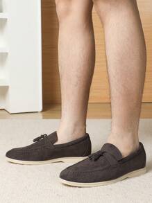 Men's 2024 Autumn/Winter New Casual Loafers, Versatile Formal Business Oxfords, British Style, Flat, Breathable, Soft Bottom, Handmade, Big Size 43-46 - Chocolate Brown - View 4