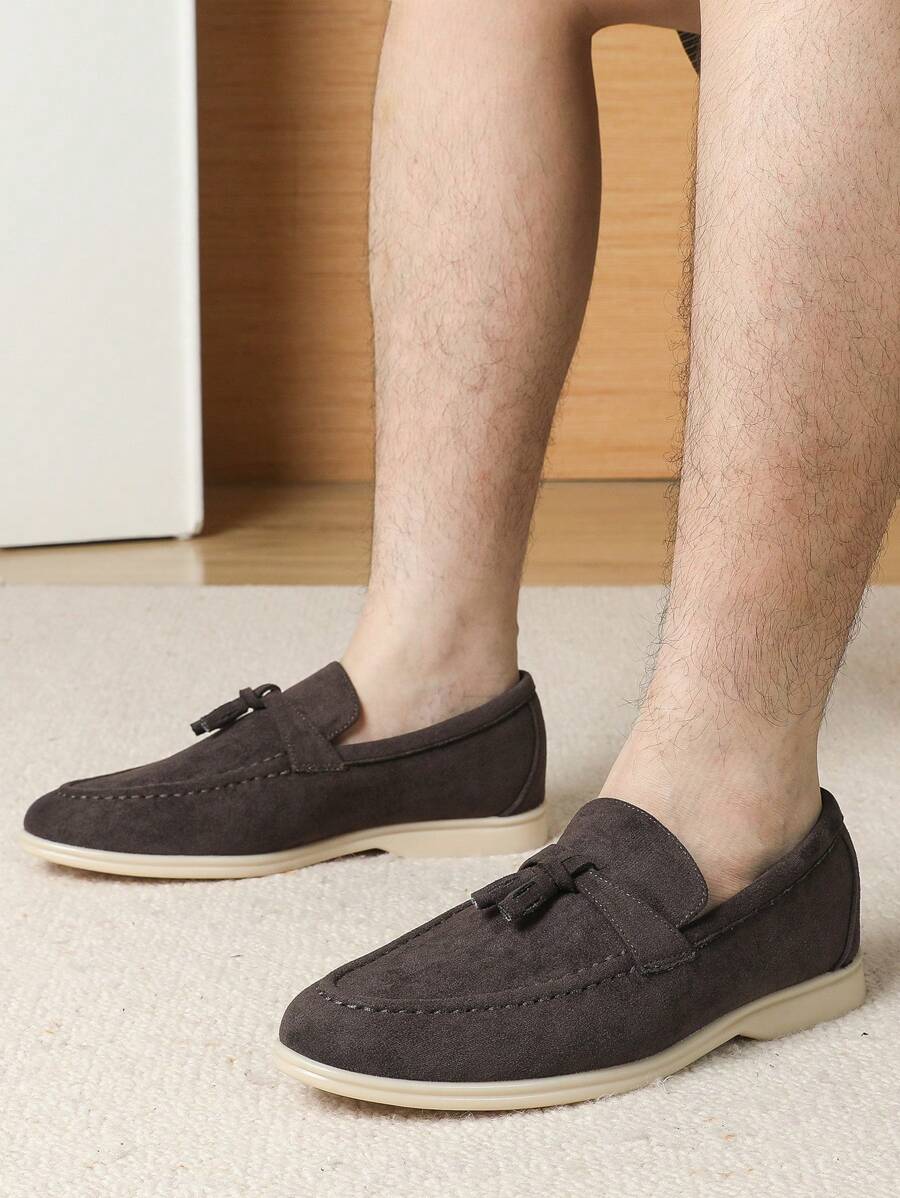 Men's 2024 Autumn/Winter New Casual Loafers, Versatile Formal Business Oxfords, British Style, Flat, Breathable, Soft Bottom, Handmade, Big Size 43-46 - Chocolate Brown - View 1