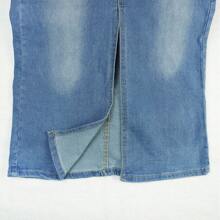 Falda de Mezclilla Larga Jeans - Azúl (Tela Elástica) - Ver 3