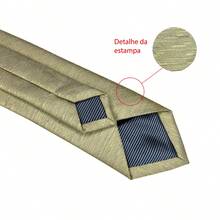 Edi Saraiva Imported Men's Tie Details Single 6 Cm Tip Polyester - 黃色 - 查看 4