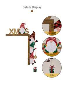 1pc Festive Christmas Door Frame Decor - Whimsical Snowman, Santa & Tree Design,Perfect For Holiday Home Decoration, Window & Wall Accents, Suitable For Home Office, Indoor Use, DIY Crafts, Home Decor, Offices Decor, Theme Party Decor, Christmas Decor