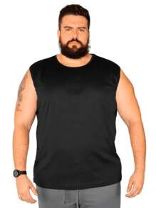 Plus Size Macho Men's Wide Shoulder Tank Top Extra Large - Negro - Ver 1