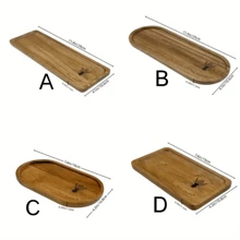 1pc Wooden Tray, Bee Logo Creative Tray, Desktop Decoration Plate, Multi-Functional Decorative Tray, Suitable For Kitchen, Outdoor, Indoor, Restaurant, Applicable For Breakfast, Candy, Cheese, Gourmet, Fruit, Steak, Sushi, Bread And Home Decoration, Suitable For Halloween, Christmas, New Year Use
