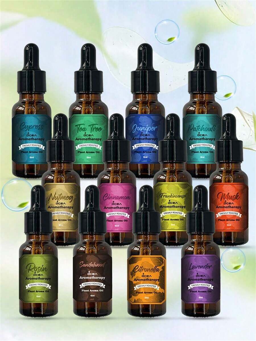 1件10ml植物香薰精油加湿器/香薰机/扩香石/车载香薰/肉桂香薰精油室内空气持久清新精油12种香型情人节情人用品结婚用品 - 多種香型 - 查看 1