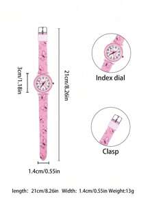 1pc New Fashion Butterfly Pattern Casual Cute Children Quartz Watch, Suitable As Birthday/Holiday Gift - Multicolor - View 3