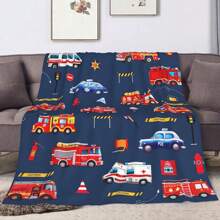 Kid Blanket Fleece Blanket Throw For Boys Girl- Blanket -Cute Small Soft Truck Toddler Throw Blanket,Kids Blanket For Birthday Gift - Fire Truck Red - View 5