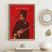 1 pieza Impresión en lienzo vintage sin marco de la banda The Cure, decoración de pared de estrella de música rock, póster, regalo para cumpleaños, graduación - Multicolor - Ver 8