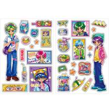 2 件/套复古合成纸贴纸，千禧霓虹主题剪贴簿贴纸 - 彩色 - 查看 13