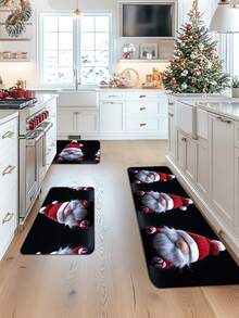 1 tấm thảm nhà bếp hình ông già Noel - Thảm chống trượt, chống bẩn và thấm hút dùng để trang trí nhà cửa - Hoàn hảo cho lối vào, phòng ngủ và phòng tắm - Nhiều màu - Xem 1