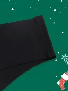 Quần lót dây họa tiết Giáng sinh thoải mái liền mạch cho nữ - màu đen - Xem 8