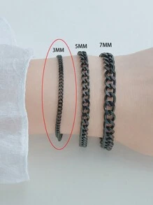 1pc Steel Electroplated 18K Minimalist Style Chain Bracelet For Men, Chain, Hip-Hop And Sport Design, Suitable For Parties, Daily Wear, Holiday Graduation Gifts