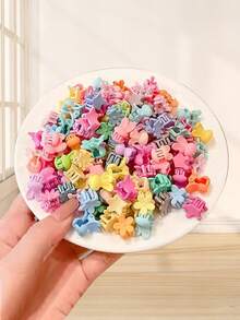 50 CÁI Kẹp tóc hình trái tim thỏ hoạt hình nhiều màu cỡ nhỏ dễ thương cho bé gái, Dòng sản phẩm đàn hồi, Thích hợp cho trẻ sơ sinh, bé gái và bé gái để trang trí tóc - Nhiều màu - Xem 5