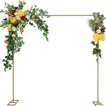 1 Set 3m*3m Golden Wedding Arch Support Frame, Square Metal Rectangular Arch Structure For Ceremony Party Decor Best Gifts - Gold - View 4