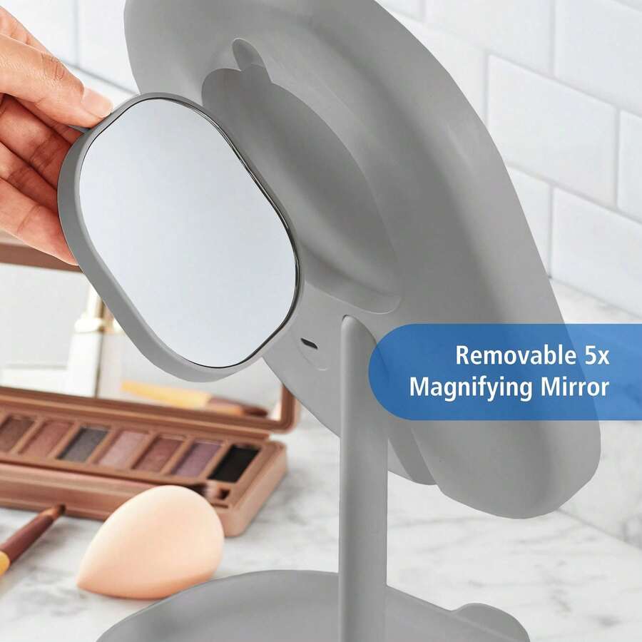 Mainstays Mirrors LED Makeup Mirror, Rechargeable Vanity Mirror With