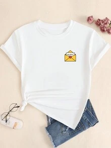 Merry Christmas Printed T-Shirt Women Streetwear Cotton Comfort Casual Short Sleeve Premium - blanco - Ver 2
