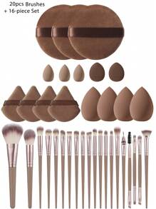 44件套化妆刷套装，包含眼影刷、眉刷、粉底刷、散粉刷、腮红刷、遮瑕刷和高光刷，采用柔软的合成纤维制成，适合日常面部彩妆。化妆刷套装，化妆刷套装，化妆刷套装，全套化妆工具，化妆刷套装，全套化妆工具，化妆刷套装，化妆刷套装，化妆礼品套装，赠品，专业化妆刷，全套化妆工具 - 咖啡棕 - 查看 7