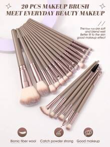 44件套化妆刷套装，包含眼影刷、眉刷、粉底刷、散粉刷、腮红刷、遮瑕刷和高光刷，采用柔软的合成纤维制成，适合日常面部彩妆。化妆刷套装，化妆刷套装，化妆刷套装，全套化妆工具，化妆刷套装，全套化妆工具，化妆刷套装，化妆刷套装，化妆礼品套装，赠品，专业化妆刷，全套化妆工具 - 咖啡棕 - 查看 8