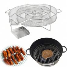 Máy hun khói cá hồi thịt xông khói cá Mini Apple Wood Smoker Wood Dust Hot New Steel Barbecue Grill Máy tạo khói lạnh Chip Smoking Box - Bạc - Xem 5