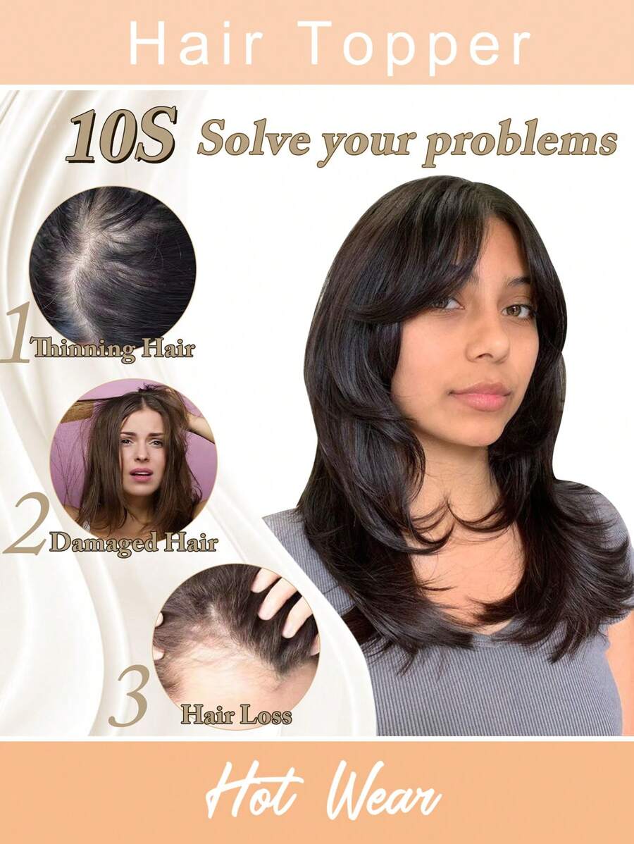 14 Inch Hair Topper Long Layered Hair Toppers For Women Synthetic Hair