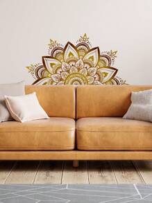 SUPSTICKER 1 Set Of 2PCS Boho Mandala Wall Decal, Matte Transparent PVC Peel And Stick Removable Wall Decor For Bedroom, Living Room, 10.82x21.65in - Multicolor - View 8