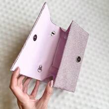 Shiny Party Clutch Bag - 乾枯玫瑰色 - 查看 3