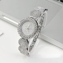 1pc Business Starry Rhinestone Decor Elegant Fashion Bracelet Watch