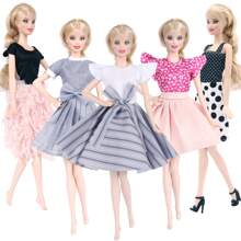 5pcs Cute Costume, Dress, Suitable For 11.5 Inch Doll, Accessories, Daily Casual Wear, Toy Set, Doll Set, Doll Not Included,Home Decoration