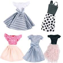 5pcs Cute Costume, Dress, Suitable For 11.5 Inch Doll, Accessories, Daily Casual Wear, Toy Set, Doll Set, Doll Not Included,Home Decoration