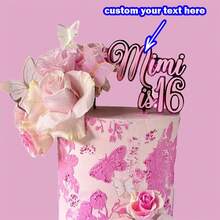 Customized Craft Product, Personalized Acrylic Happy Birthday Cake Decoration, Decor For Any Occasion, Birthday, Anniversary, Family & Friends Gathering, Personalized Design - Multicolor - View 3