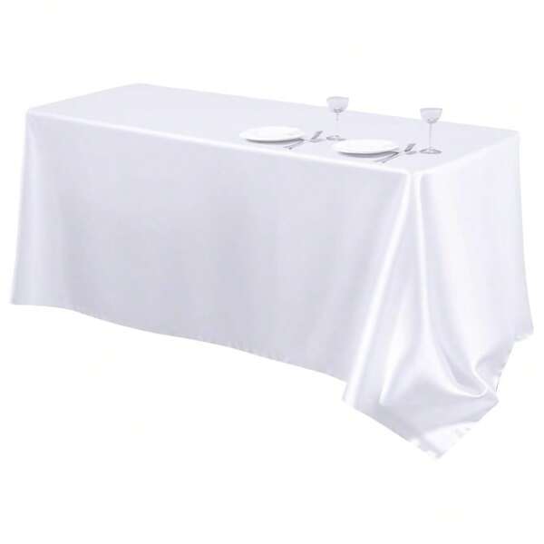 Satin Tablecloth, Rectangular Solid Color Tablecloth, Modern Style For Banquet, Hotel, Wedding Party Decoration. Made Of High-Quality Satin Material, The Tablecloth Has A Comfortable Touch, Soft Texture, Fine And Smooth Fabric, With Good Brightness And Drape, Glossy And Soft, Adding An Elegant Atmosphere To Your Party.
