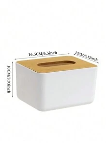 1 pièce Boîte à mouchoirs simple en bambou et bois, support à serviettes pour comptoir de salon