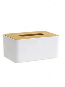 1 pièce Boîte à mouchoirs simple en bambou et bois, support à serviettes pour comptoir de salon