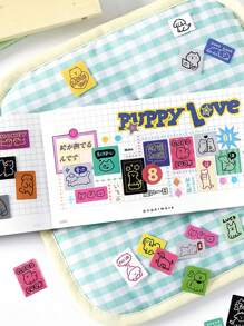 50pcs/Pack Infeel.Me Waterproof UV Printing Sticker Set, Vintage Style Decorative Labels, Die-Cut Scrapbooking Craft Supplies Back To School - Multicolor - View 6