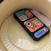 磁性翻盖折叠支架全保护狗插图手机壳兼容 Iphone 16 Pro Max / 15 Pro Max / 14 Pro / 13 - 黑色 - 查看 7