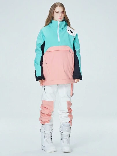 Áo khoác gió 1 mảnh, chống gió và nước, ấm áp, thoáng khí, thoải mái, phù hợp cho nữ (không bao gồm phụ kiện) Trang phục trượt tuyết mùa đông