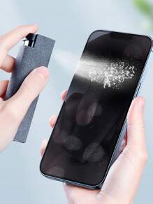 1pc 2 In1 Microfiber Screen Cleaner Spray Bottle Set Mobile Phone Computer Microfiber Cloth Wipe Cleaning Glasses Wipes