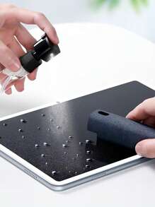 1pc 2 In1 Microfiber Screen Cleaner Spray Bottle Set Mobile Phone Computer Microfiber Cloth Wipe Cleaning Glasses Wipes