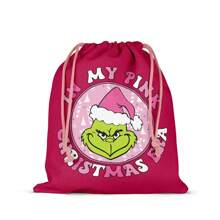 GRINCH 1 buc. Flori imprimate pe două fețe de Crăciun Pachet de pungi cadou de Anul Nou Buzunar Cadou de lenjerie; Cadou de aniversare, Pungi de hârtie kraft, Prima zi de naștere, Crăciun, Cadouri de Crăciun, Pungi pentru cadouri de Crăciun, Cutie de Crăciun mare, Hârtie de împachetat roz de Crăciun, Cutie cadou mică