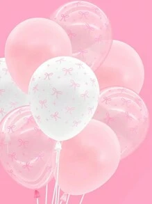 60/30/15/3 pezzi Palloncini in lattice rosa a forma di fiocco da 12 pollici, adatti per decorazioni per addio al nubilato, feste di compleanno a tema fiocco, decorazioni per fidanzamenti, forniture carine - Rosa - Visualizzare 9