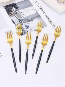 2/4/6/10/20pcs Stainless Steel Mini Dessert/Fruit Forks, Size 14.1*1.6cm, Suitable For Home Gatherings, Weddings, Restaurants, Outdoor Picnics, Buffets