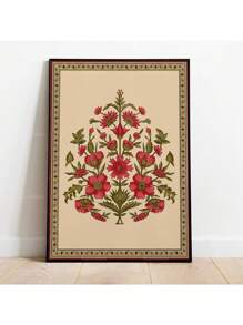 1pc Mughal Tree Of Life Cypres Turkish Paisley Vintage Plant Floral Print Poster Folk Art Home Decor Painting No Frame Rama Decoration,Wall Art,Canvas E-I-D - Multicolor - View 16