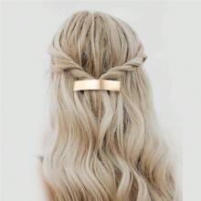 1pc Set - French Metal Oval Hair Clips, Fashionable Women Hair Clips, Non-Slip Minimalist Hair Clips, Spring Hair Clips, Suitable For Long/Short/Curly/Wavy Hair, Metal Hair Accessories, Fashion Hair Accessories, Decorative Hair Accessories Single Set (Gold/Silver), Gold Hair Accessories, School Supplies, Hair Accessories, Hairpin - Multicolor - View 16